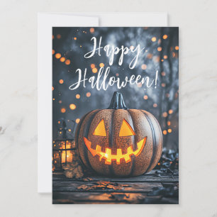 Carte de vœux Halloween Citrouilles rustiques