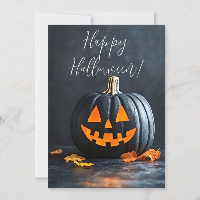 Carte de vœux Halloween citrouilles rustiques (Devant)