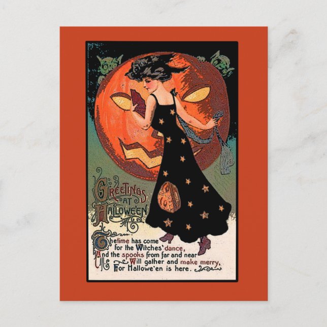 Carte de vœux Halloween Danse de sorcières (Devant)