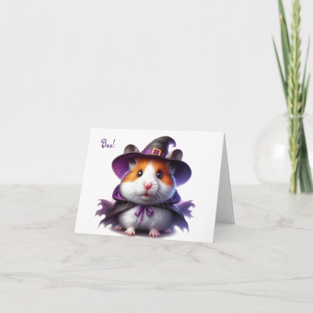 Carte de vœux Halloween de hamster mignon (Devant)