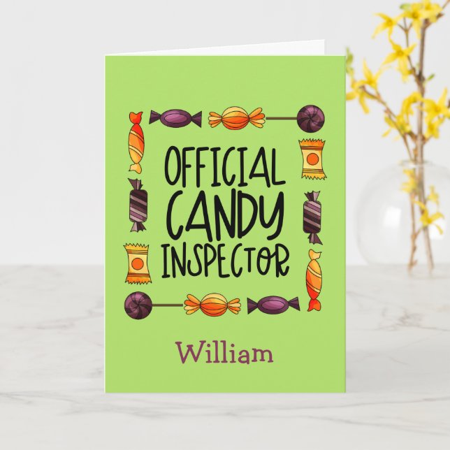 Carte de voeux Halloween de l'inspecteur officiel  (Fleur jaune)