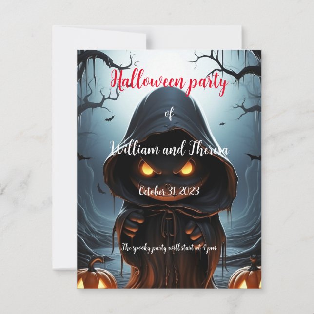 Carte de vœux Halloween effrayante (Devant)