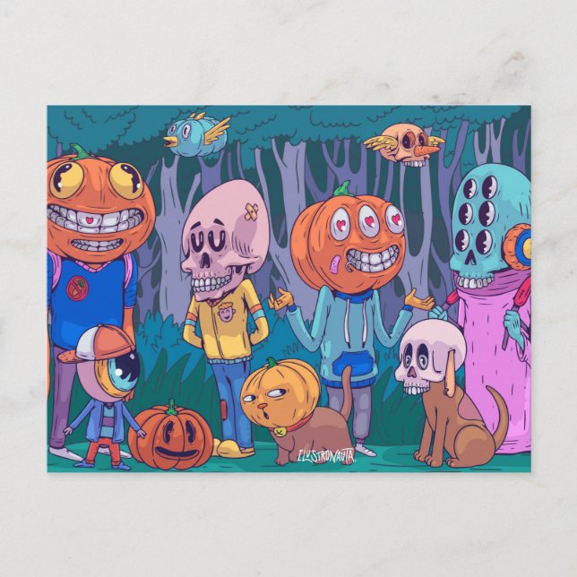 Carte de vœux Halloween mignonne (Devant)