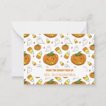 Carte de vœux Halloween Mignonne et Effrayante