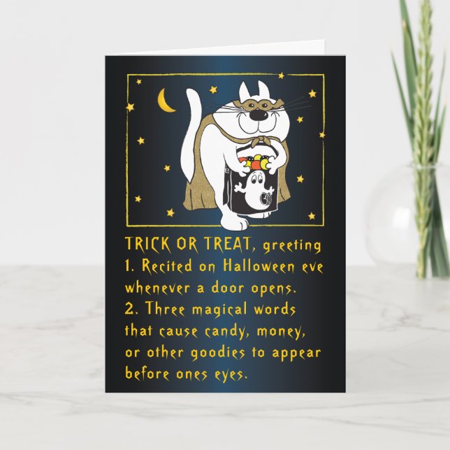Carte de voeux Halloween ou de traitement (Devant)
