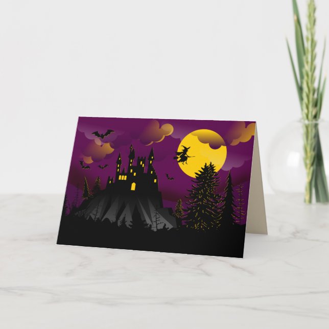 Carte de voeux Halloween pittoresque (Devant)