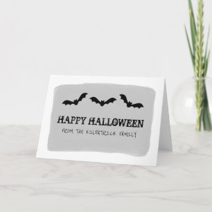 Carte de voeux Halloween pour chauves-souris gris