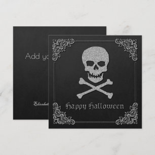 Carte de voeux Halloween pour le crâne et les os c