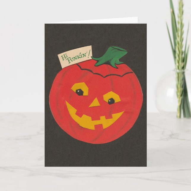 Carte de vœux Halloween Retro Punkin' (Devant)