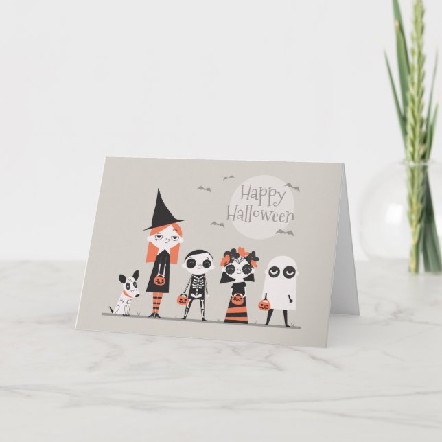 Carte de voeux Halloween simple mais élégant (Devant)