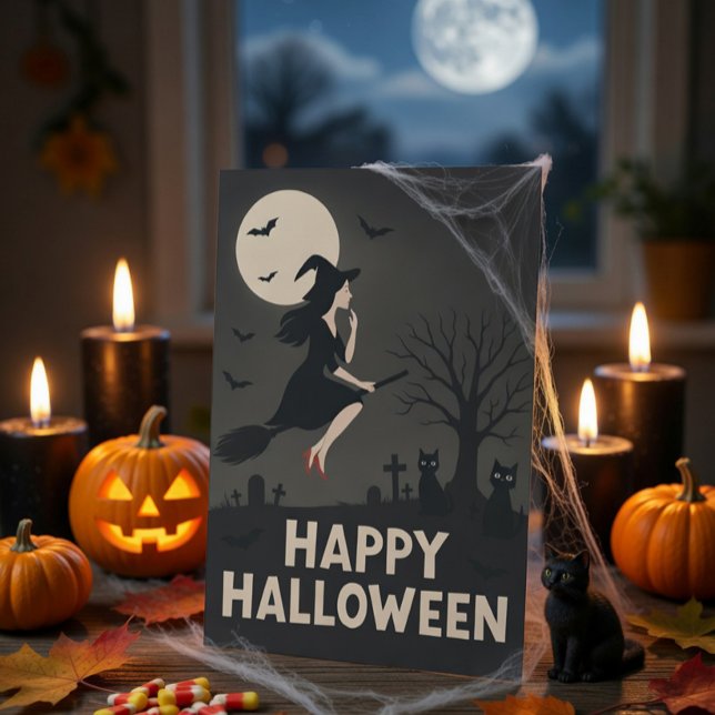 Carte de vœux Halloween Sorcière Effrayante (Créateur téléchargé)