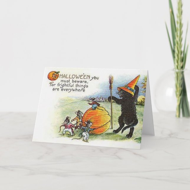 Carte de voeux Halloween vintage (Devant)