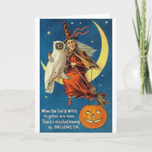 Carte de voeux Halloween vintage