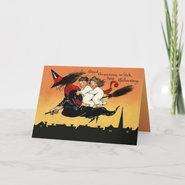 Carte de voeux Halloween Vintage personnalisée (Devant)