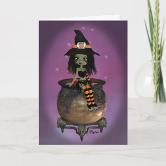Carte de voeux Halloween Witch