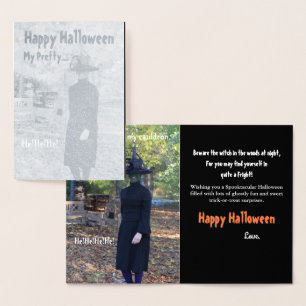 Carte de voeux Halloween Witch Silver Foil