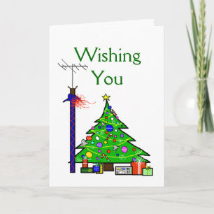 Carte de voeux Ham Radio Christmas Tree