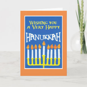 Carte de voeux Hanoukka avec Menorah