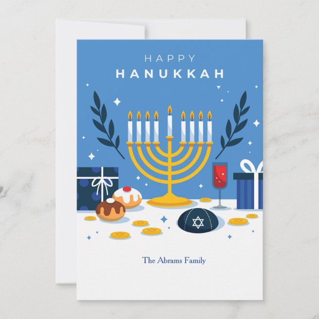 Carte de voeux Hanoukka Elements (Devant)