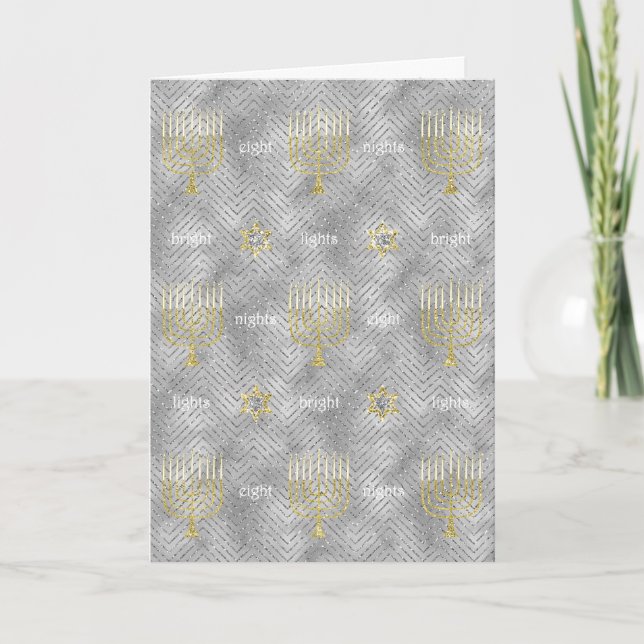 Carte de voeux "Hanoukka Gold Menorah" avec envelo (Devant)