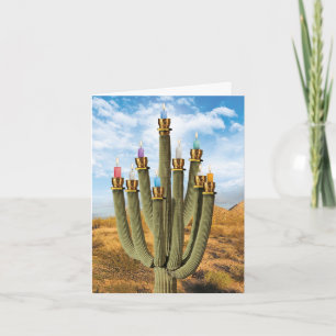 Carte de voeux Hanoukka - Prickly Menorah