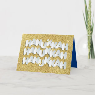 Carte de voeux Hanoukka Sparkle Gold Stars