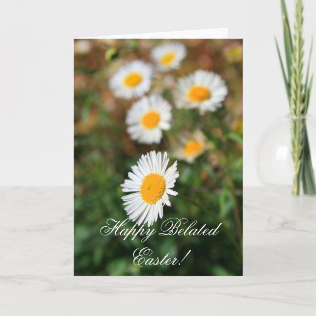 Carte de voeux Happy Belated Easter Daisy Flowers (Devant)