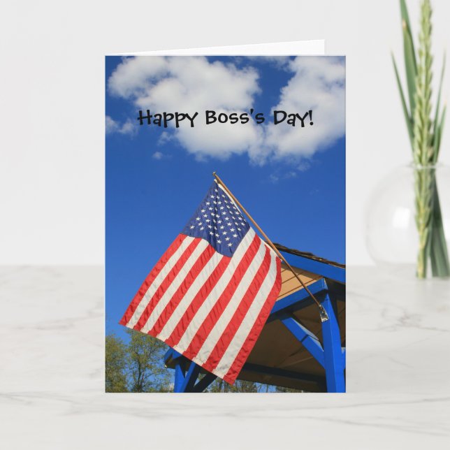 Carte de voeux Happy Boss's Day American Flag (Devant)