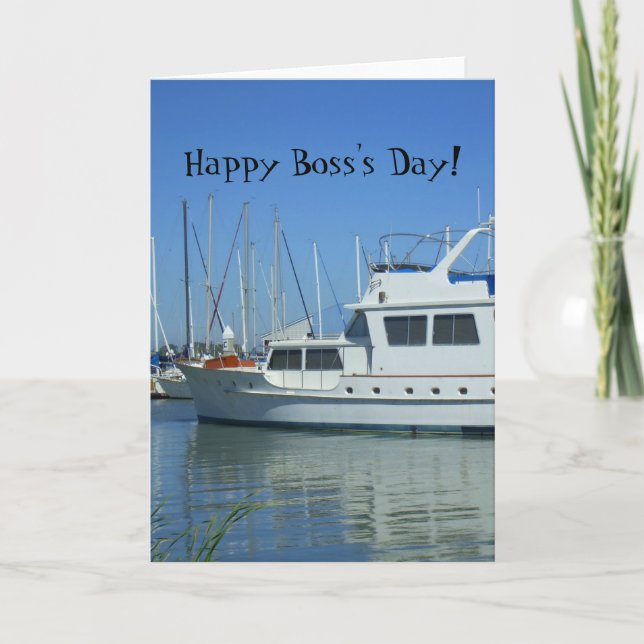 Carte de voeux Happy Boss's Day Yacht (Devant)