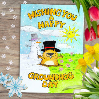 Carte de voeux Happy Groundhog Day