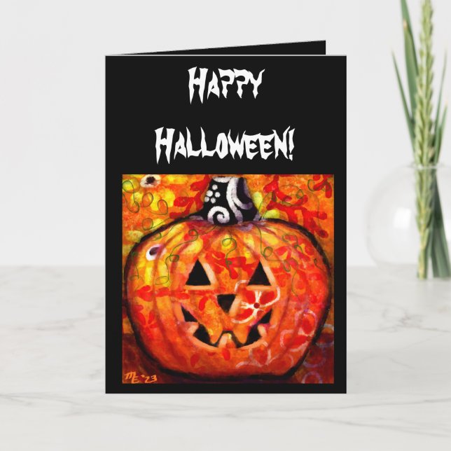Carte de voeux - Happy Halloween Jack-O-Lantern (Devant)