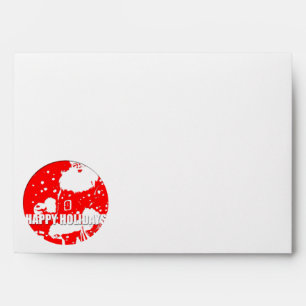 Carte de voeux Happy Holidays Père Noël Enveloppe