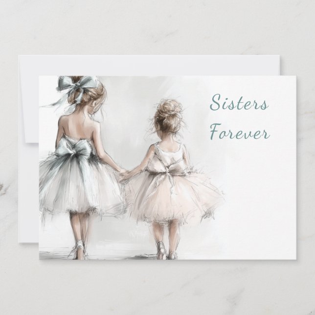 Carte de voeux Happy Sister Day - Mode Pastel (Devant)
