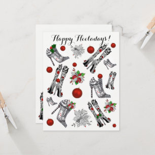 Carte de voeux haute talon Stiletto Noël Chaussure