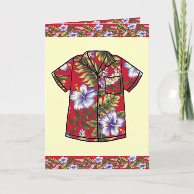 CARTE DE VOEUX HAWAÏENNE DE CHEMISE DE CRU ALOHA (Devant)