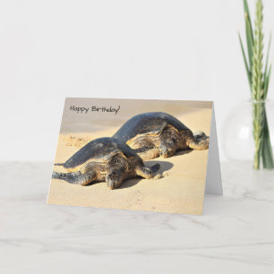 Carte de voeux hawaïenne de tortues de mer