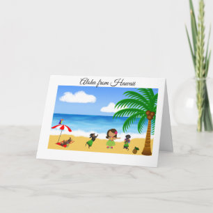 Carte de voeux Hawaiian Dachshund