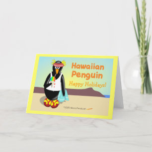 Carte de voeux Hawaiian Penguin Holiday