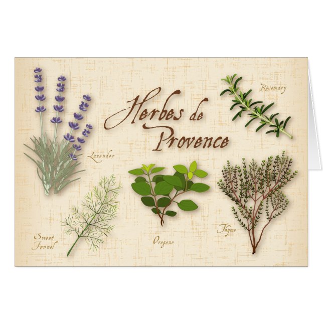 Carte de voeux Herbes de Provence Recette (Devant horizontal)