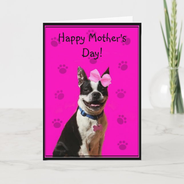 Carte de voeux heureuse de Boston Terrier du jour (Devant)
