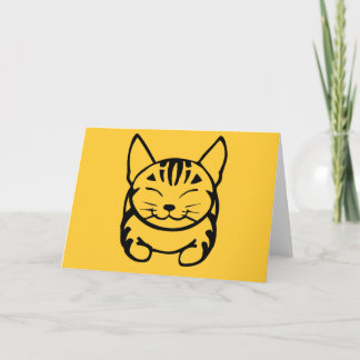 Carte de voeux heureuse de chat (noir sur le