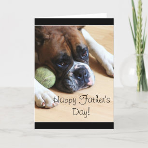 Carte de voeux heureuse de chien de boxeur de fête