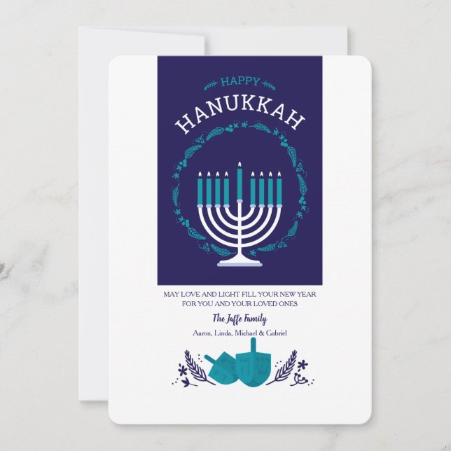 Carte de voeux heureuse de Hanoukka (Devant)