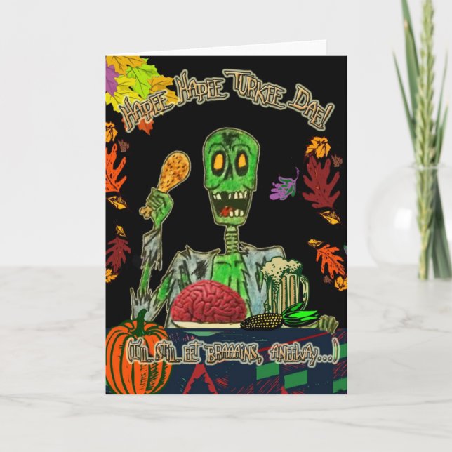 carte de voeux heureuse de jour de dinde (Devant)