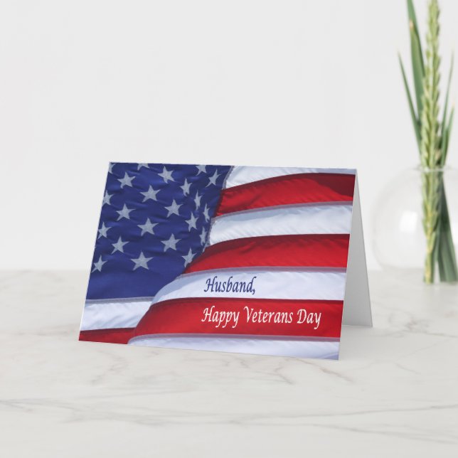 Carte de voeux heureuse de mari de drapeau de jour (Devant)