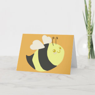 Carte de voeux heureuse mignonne d'abeille