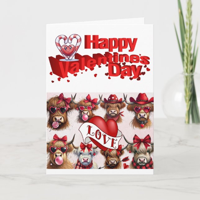 Carte de voeux Heureuse Sainte-Valentin Coeurs Vac (Devant)