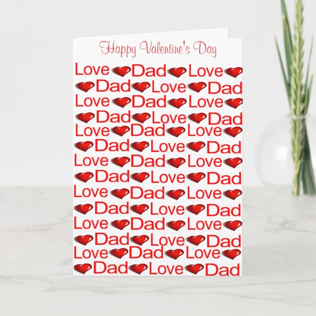 Carte de voeux Heureuse Sainte-Valentin Papa Red H (Devant)