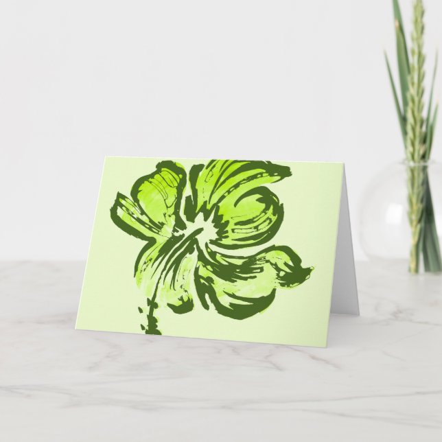 Carte de voeux Hibiscus Aquarelle (Devant)