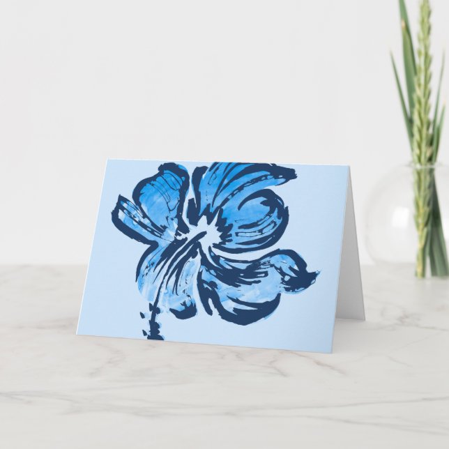 Carte de voeux Hibiscus Aquarelle (Devant)